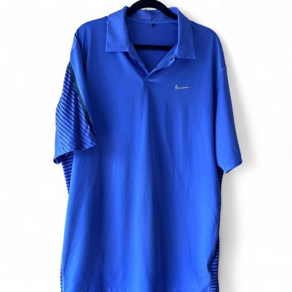 Nike Men's Purple Polo Golf Pro-shirt Tiger Woods XL